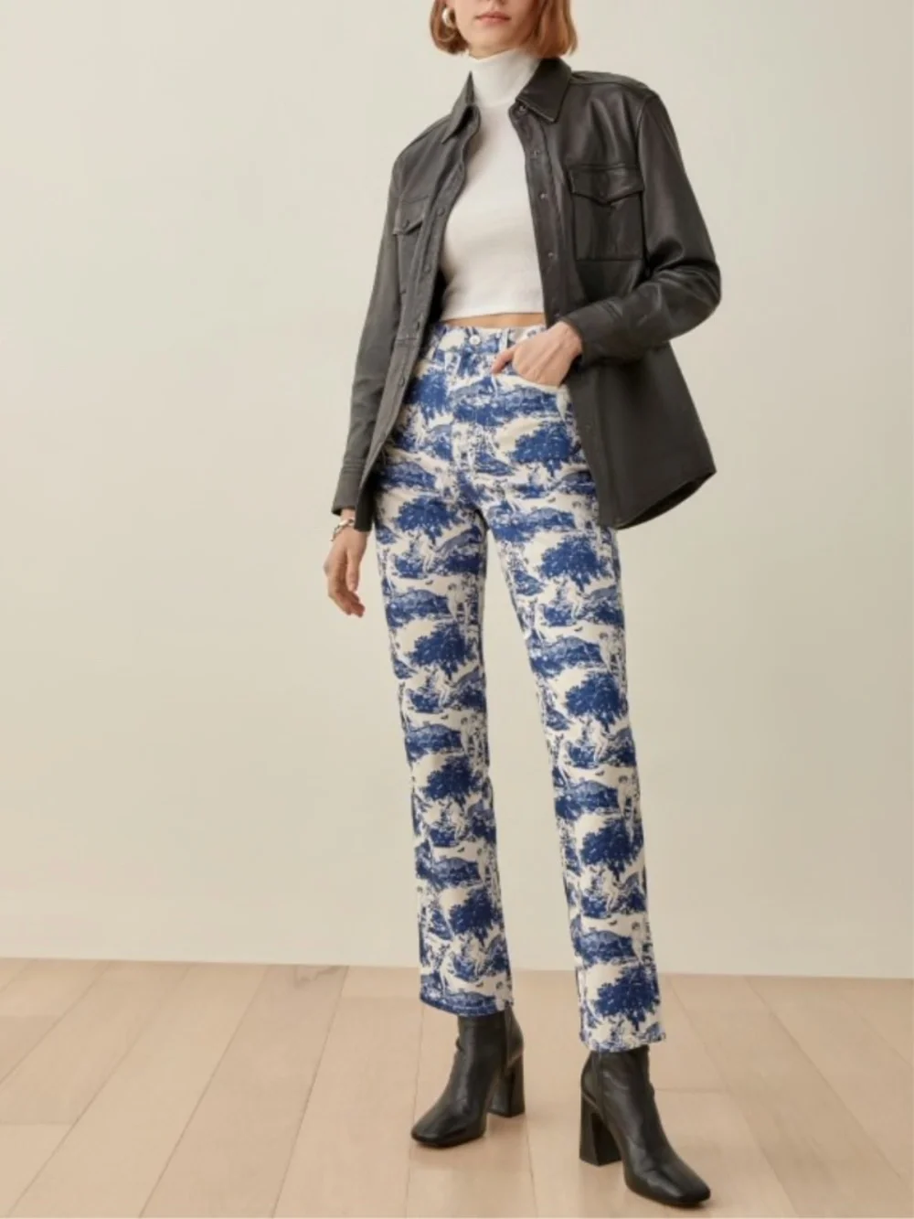 NEW Reformation Pastoral High Rise Straight Jeans 27 - Picture 7 of 16